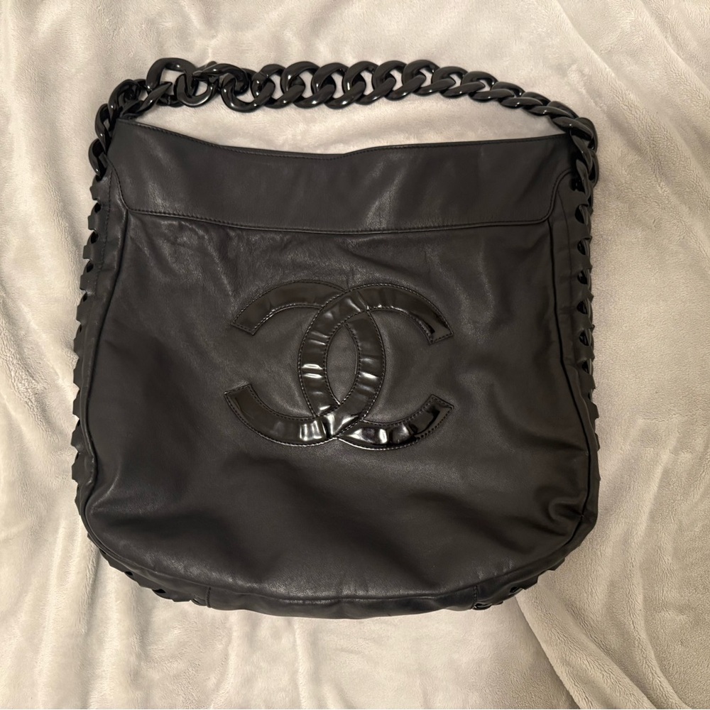 Chanel Classic Black Leather Shoulder Bag